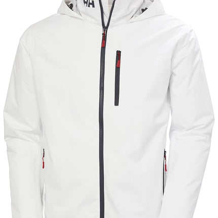 Helly Hansen Men's Crew Hooded Midlayer Jacket 2, White, 2XL