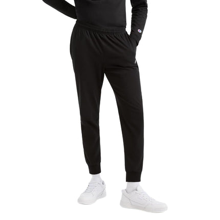 Champion Men's Lightweight Jersey Jogger, Black, Large