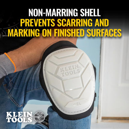 Klein Tools 60896 Knee Pad, Non-Marring, Gel-Like Padding, Semi-Round Stabilizing Knee Pads with Adjustable Straps for Construction and Flooring