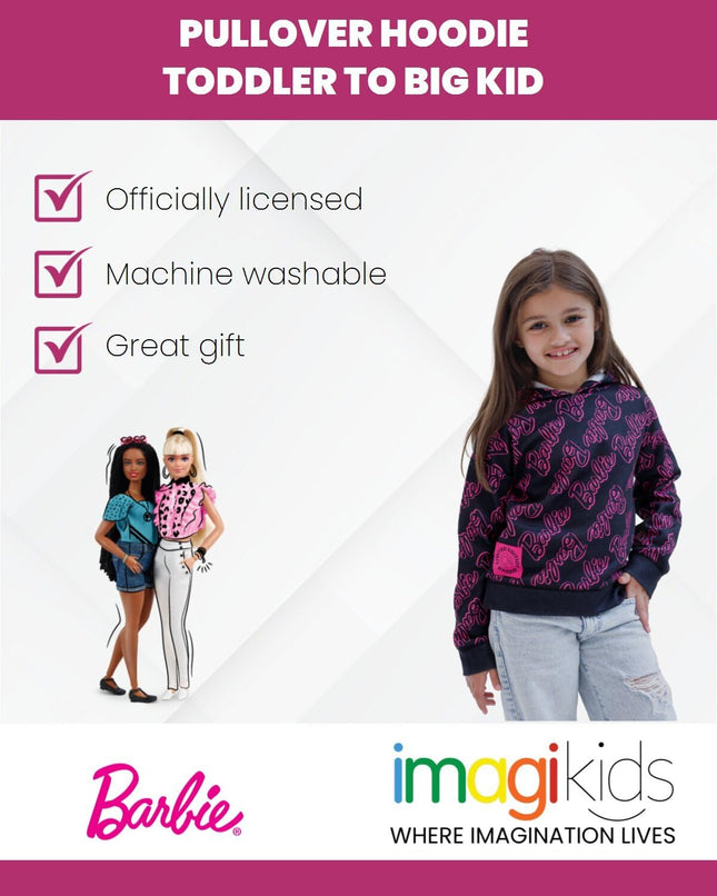 Barbie Fille Polaire Pull à Capuche Enfant en Bas Âge à Grand Enfant, Rose, 5T