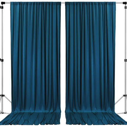 AK TRADING CO. 10 feet x 10 feet Dark Teal Polyester Backdrop Drapes Curtains Panels with Rod Pockets - Wedding Ceremony Party Home Window Decorations