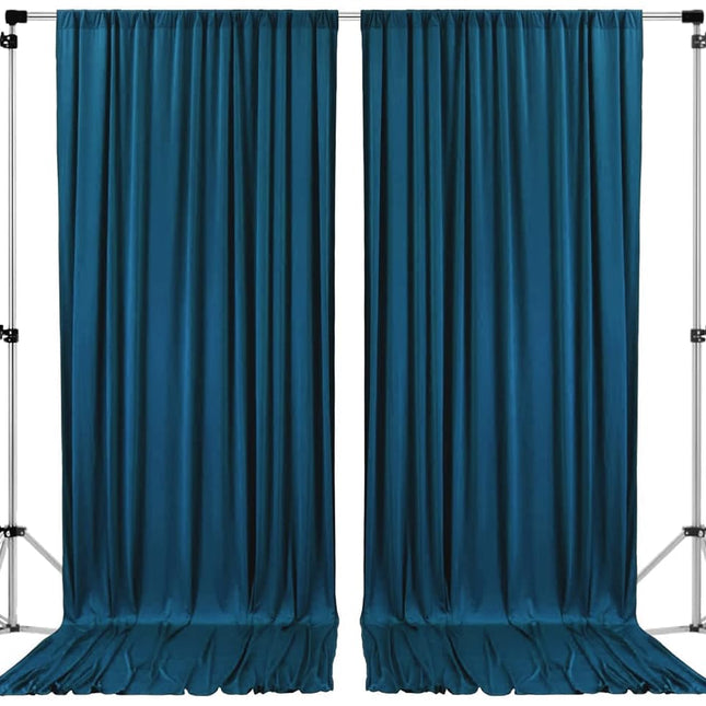 AK TRADING CO. 10 feet x 10 feet Dark Teal Polyester Backdrop Drapes Curtains Panels with Rod Pockets - Wedding Ceremony Party Home Window Decorations