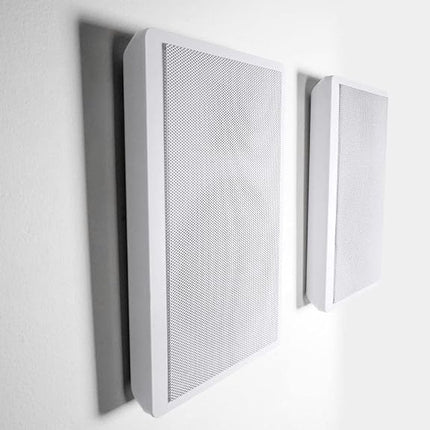 4 Altavoces delgados Rockville RockSlim blancos de 5,25" y 240W para cine en casa con montaje fácil en pared