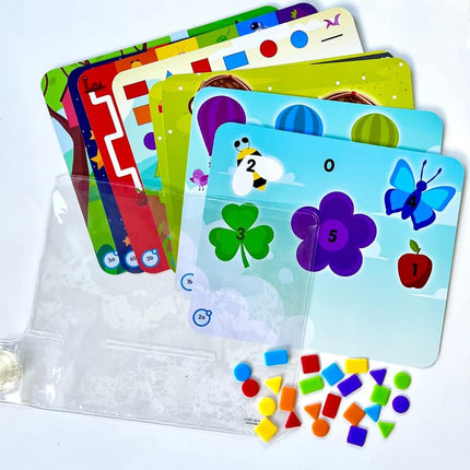 Learning Resources Colours & Shapes Sensory Pad, Reusable Sensory Bag for Kids, Fine Motor Skills Toy, 16 Fine Motor Activities, 24 Plastic Shapes, Ages 3+, Multicolou