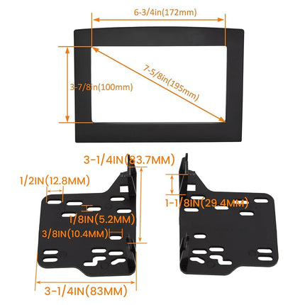 ECOTRIC Double Din Radio Stereo Kit Compatible with 06-10 Dodge Ram 1500 2500 3500 Chassis Cab Dash Bezel Installation Kit w/Wiring Harness