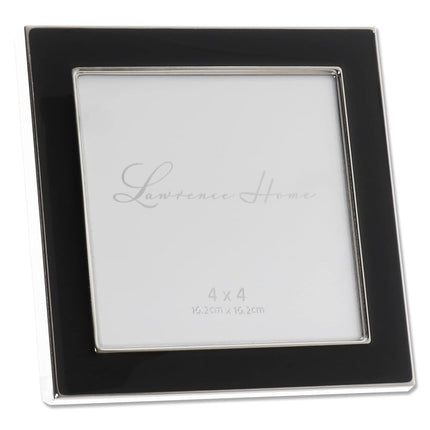 Lawrence Frames Metal and Enamel Picture Frame, Black, 4x4