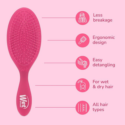 Wet Brush Original Detangler Hair Brush, Pink Frost - Ultra-Soft IntelliFlex Bristles - Detangling Brush Glides Through Tangles For All Hair Types (Wet Dry & Damaged Hair) - Women & Men