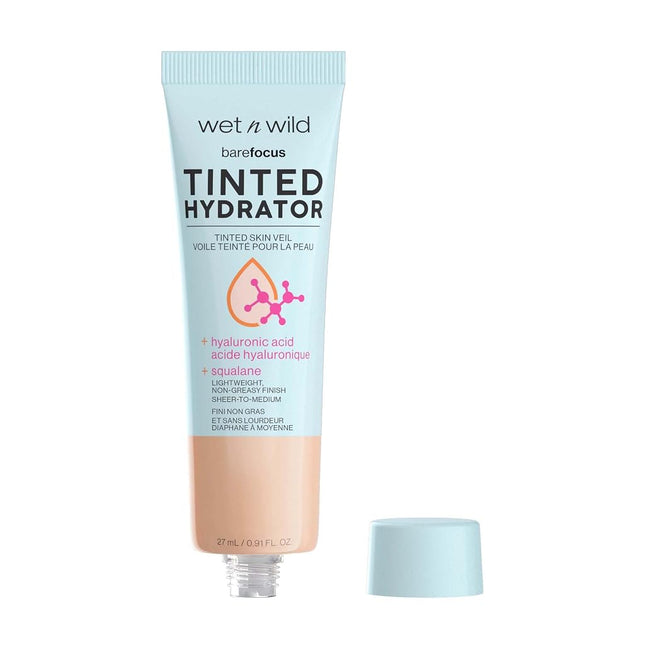 Wet 'n' Wild, Bare Focus Tinted Hydrator, Tinted Face Cream Enriched with Hyaluronic Acid and Vegan Squalane for Radiant Skin, Light to Medium Coverage, Semi-Matte Finish, Light Skin