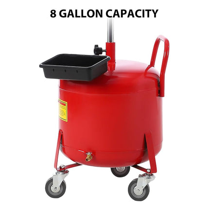 Vidangeur et extracteur d'huile par aspiration de 30 litres, vidangeur pneumatique, vidangeur à air pour changement d'huile, conteneur de vidange d'huile portable, réservoir de vidange d'huile avec entonnoir réglable