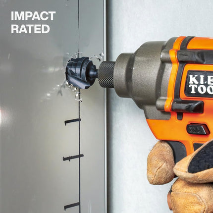 Klein Tools QRST2S Quick-Release Step Bit Set, 3-Piece, Durable Aluminum Titanium Coating, Impact-Rated Hex Shank