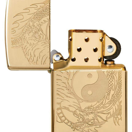 Zippo Ying Yang High Polished Lighter, Brass, One Size