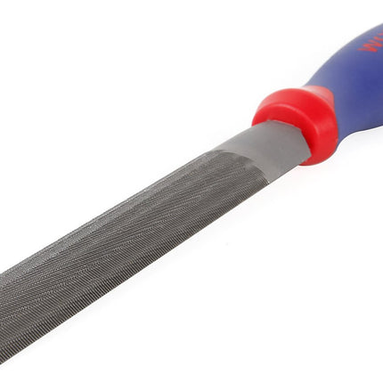 WORKPRO W051003 8 in. Half Round File, Durable Steel File for Concave, Convex & Flat Surfaces, Comfortable Anti-Slip Grip, Double Cut & Single Cut, Tool Sharpener for Pro's and DIY (Single Pack)
