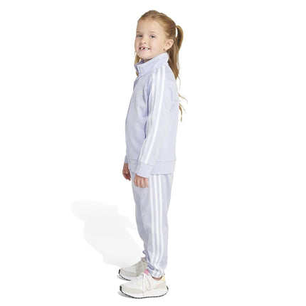adidas Zip Front Classic Jacket and Joggers Set Girls Classic Tricot Zip Front Jacket and Joggers Set, Purple Tone Purple, 4