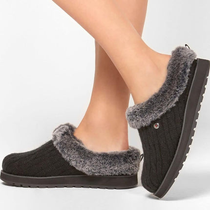 Skechers Women's Keepsakes ICE Angel Slipper, Black-Grey, 2.5 UK