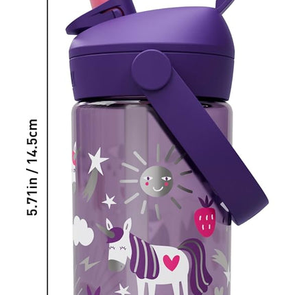 Camelbak THRIVE FLIP STRAW KIDS 14OZ – sport bottle – leak-proof – child-friendly size – easy drinking closure – Unicorn Party, size: OS