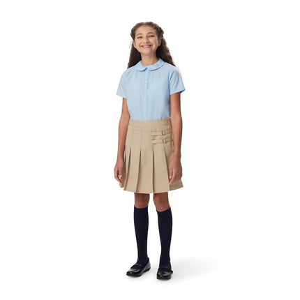 French Toast Big Girls' Two-Tab Pleated Scooter, Hunter, 10