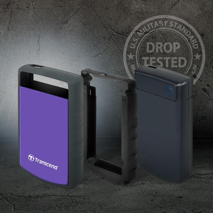 Transcend StoreJet 25H3 2TB Rugged Portable Hard Drive, Shock Resistant USB 3.1 Gen 1, Purple -TS2TSJ25H3P