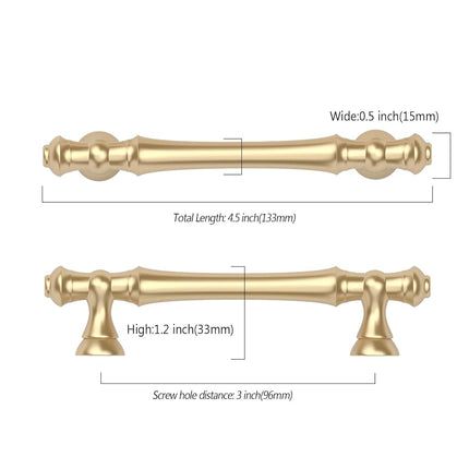 Asidrama 10 Pack 3.75 Inch(96mm) Gold Kitchen Cabinet Handles, Cabinet Pulls Kitchen Cabinet Hardware for Cupboard Drawer Pulls