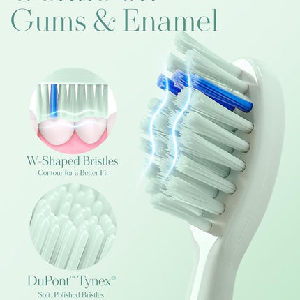 MySmile DY156 Electric Toothbrush for Adults, Rechargeable Sonic Battery Toothbrush Portable with 3 Brush Heads, 2 Mins 5 Modes Smart Timer, 45000VPM, One Charge for 60 Days - Green