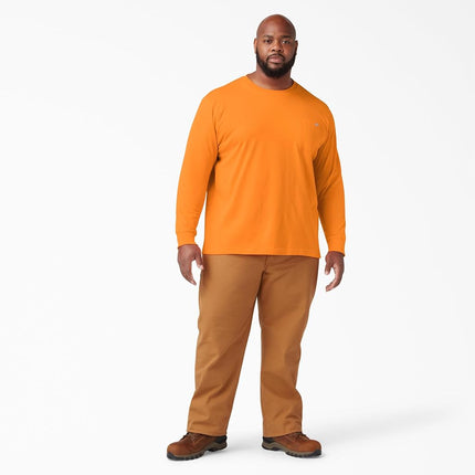 Dickies Men's Pocket Tee L/S Longsleeve T-Shirt, Orange, XXXL