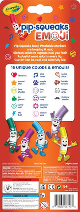 Crayola Emoji Stampers, Pip Squeaks Washable Markers, Gift for Boys & Girls, 16 Count