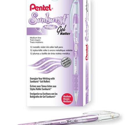 Pentel Sunburst Metallic Gel Pen, 0.8mm Tip Writes