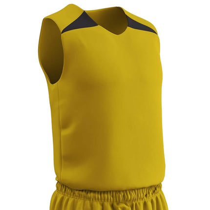 CHAMPRO Men's Standard Pro Plus Reversible Basketball Jersey, Gold, Black, Adult Small