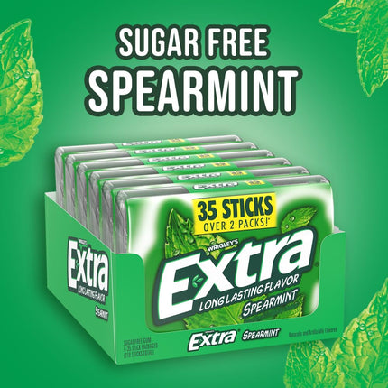 Wrigley's Extra Spearmint Chicle sin azúcar, paquete de 6 unidades de 35 chicles (210 chicles en total)