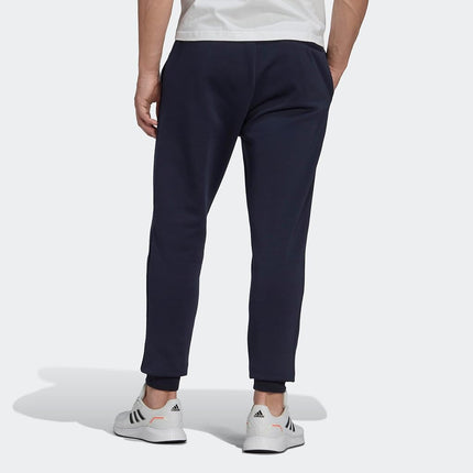 adidas Men's Essentials Fleece Regular Tapered Pants, Ink/White, Medium/2" Inseam Tall