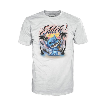 Funko POP! & Tee: Lilo & Stitch - Ukelele Stitch - Flocked - Extra Large - (XL) - T-Shirt - Clothes With Collectable Vinyl Figure - Gift Idea - Toys and Short Sleeve Top for Adults Unisex Men