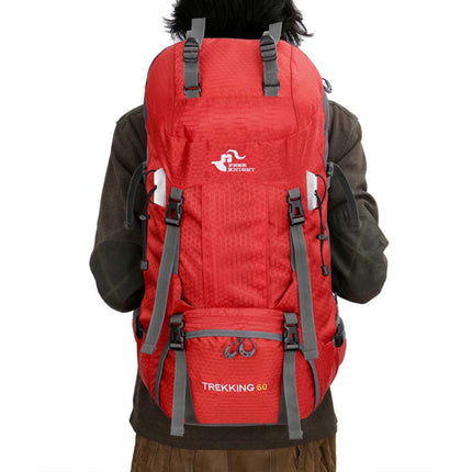 Bseash 60L Waterproof Hiking Camping Backpack with Rain Cover, Lightweight Outdoor Sport Travel Daypack Rucksack for Climbing Skiing