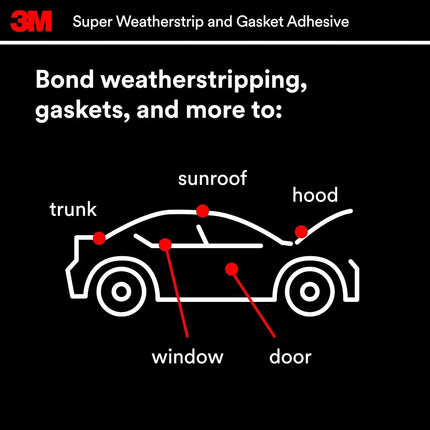 3M 08008 Black Super Weatherstrip Adhesive Tube - 5 oz.