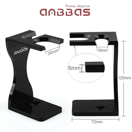 Anbbas Black Badger Hair Shaving Brush Resin Handle and Acrylic Thicken Shaving Stand,Stainless Steel Shaving Bowl and Goat Milk Soap 4in1 Gift Set for Men Wet Shave