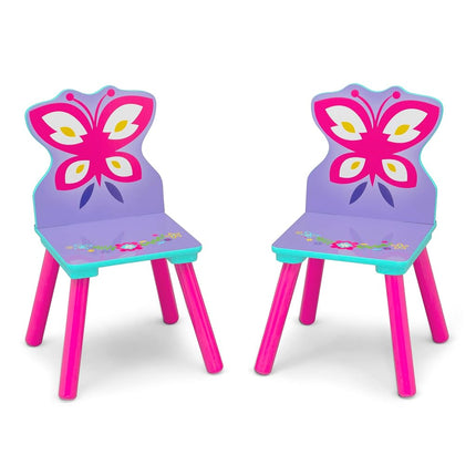 Juego de mesa y sillas infantiles Disney Encanto con almacenamiento (2 sillas incluidas) de Delta Children - Ideal para manualidades, la merienda, la educación en casa, los deberes y más - Certificado Greenguard Gold, morado