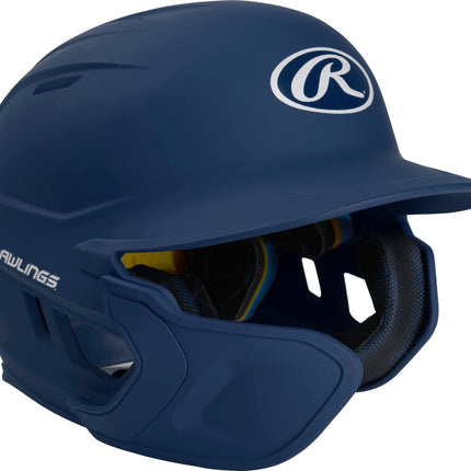 Rawlings Mach Adjust Baseball Helmet with Extension Flap | Left Hand Beater | Senior (17.5cm - 19.5cm) | Matte Navy