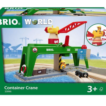 BRIO World Container Crane for Kids Age 3 Years Up - Wooden Railway Train Accessories and Add Ons