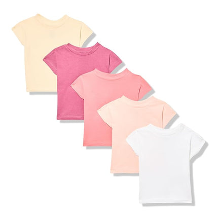 HonestBaby Multipack Short Sleeve T-Shirt Tee 100% Organic Cotton Infant Baby, Toddler, Little Kids Boys, Girls, Unisex, Rainbow Patch, 18 Months
