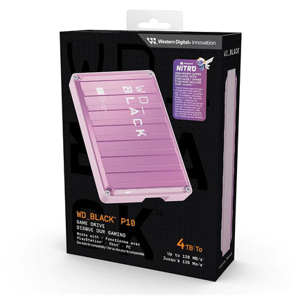 WD_BLACK P10 4TB Game Drive, Portable External Hard Drive for On-The-Go Access to Your Game Library, Works with Playstation, Xbox, PC, Save up to 150 games, Includes One Month Discord NITRO offer-PINK