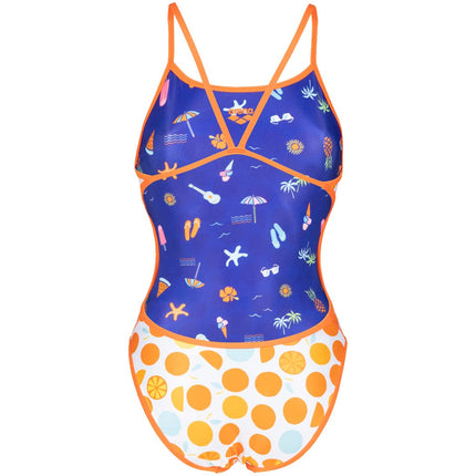 ARENA Women's Standard Swimsuit Challenge Back Reversible, Mango-Multi, 36