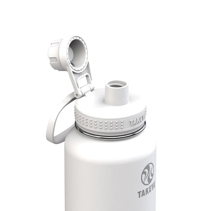 Takeya 51002 Actives Insulated Stainless Steel Water Bottle with Spout Lid, 18/8 Food Grade, Arctic
