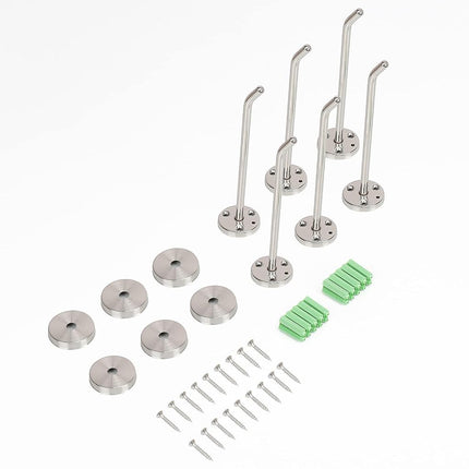 NearMoon Coat Hooks, Wall Mount Hooks for Hanging Hat Hurse Robe, 304 Stainless Steel Heavy Duty Towel Hangers for Bathroom Livingroom Hotel Kitchen Garage, 6 Pack (6 Inch, Brushed Nickel)