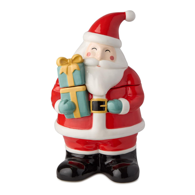Christmas Whimsy Santa 3D Ceramic Cookie Jar with 