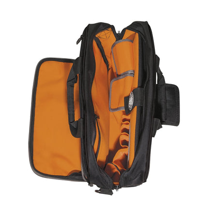 Tool Bag, Tradesman Pro Tech Bag with Laptop Pocket, Black and Orange Klein Tools 55455M