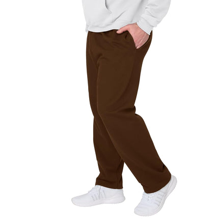 Hanes Men's Sweatpants, EcoSmart Fleece Sweats for Men, Open Bottom Sweatpants, 30.5", Army Brown, Medium