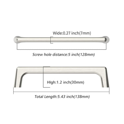 Asidrama 10 Pack 5 Inch(128mm) Brushed Satin Nickel Cabinet Pulls Cabinet Handles Cupboard Handles Kitchen Cabinet Hardware for Cupboard Drawer Pulls