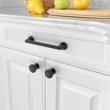 Asidrama 20 Pack Matte Black Kitchen Cabinet Knobs - Dresser & Drawer Knobs - Zinc Cabinet Hardware