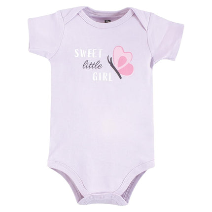 Hudson Baby Unisex Baby Cotton Bodysuits, Elephant Butterfly, 9-12 Months