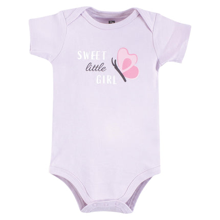 Hudson Baby Unisex Baby Cotton Bodysuits, Elephant Butterfly, 9-12 Months