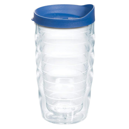 Tervis Clear & Colorful Lidded Made in USA Double Walled Insulated Tumbler Travel Cup Keeps Drinks Cold & Hot, 10oz Wavy, Lime Green Lid