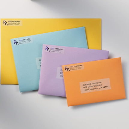 Étiquettes d'adresse de retour Avery Easy Peel transparentes pour imprimantes laser 1,27 x 4,45 cm, paquet de 2 000 (5667)